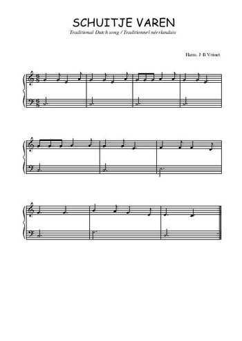 Téléchargez l'arrangement pour piano de la partition de Schuitje varen en PDF